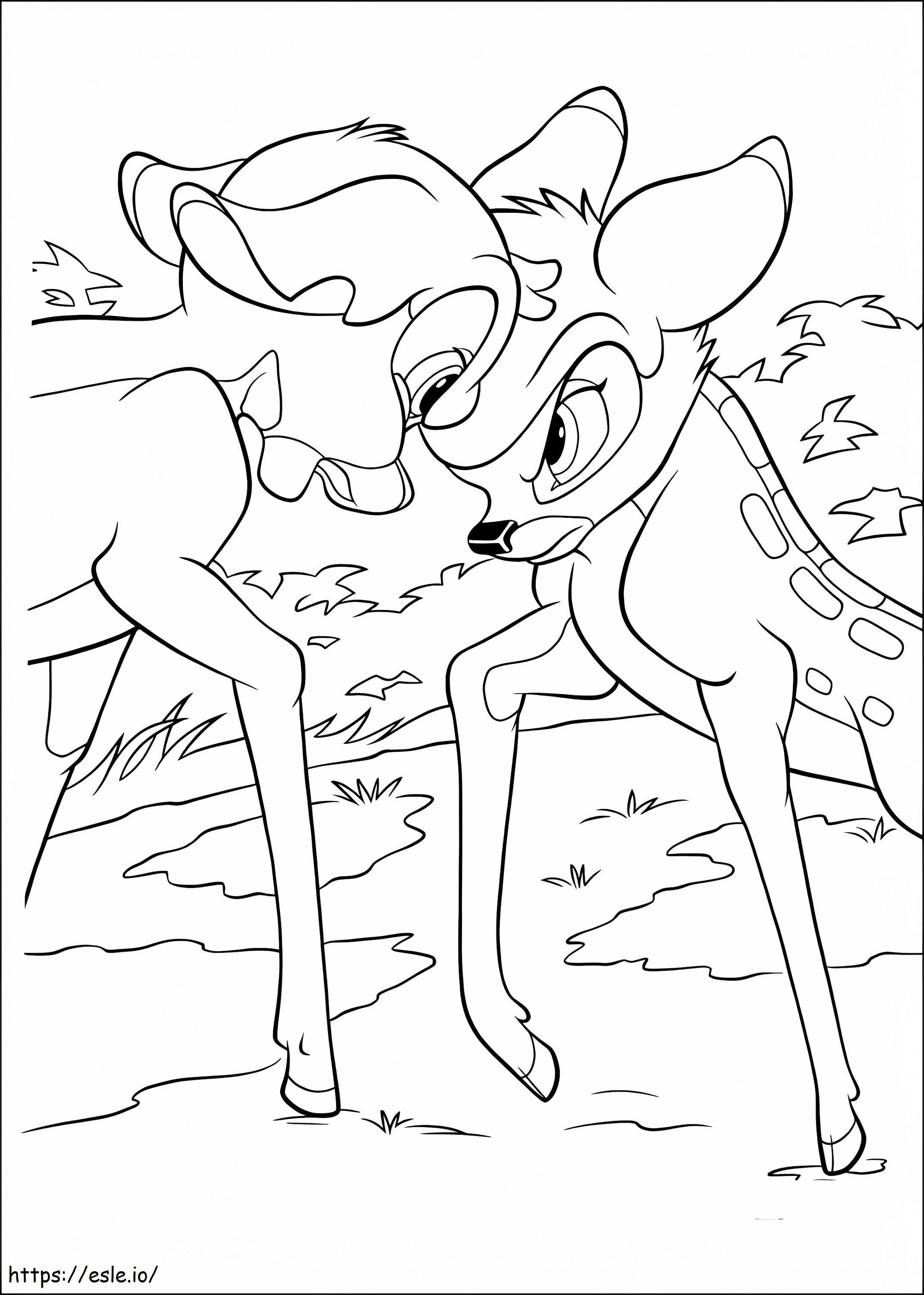 Coloriage Ronno et Bambi à imprimer dessin