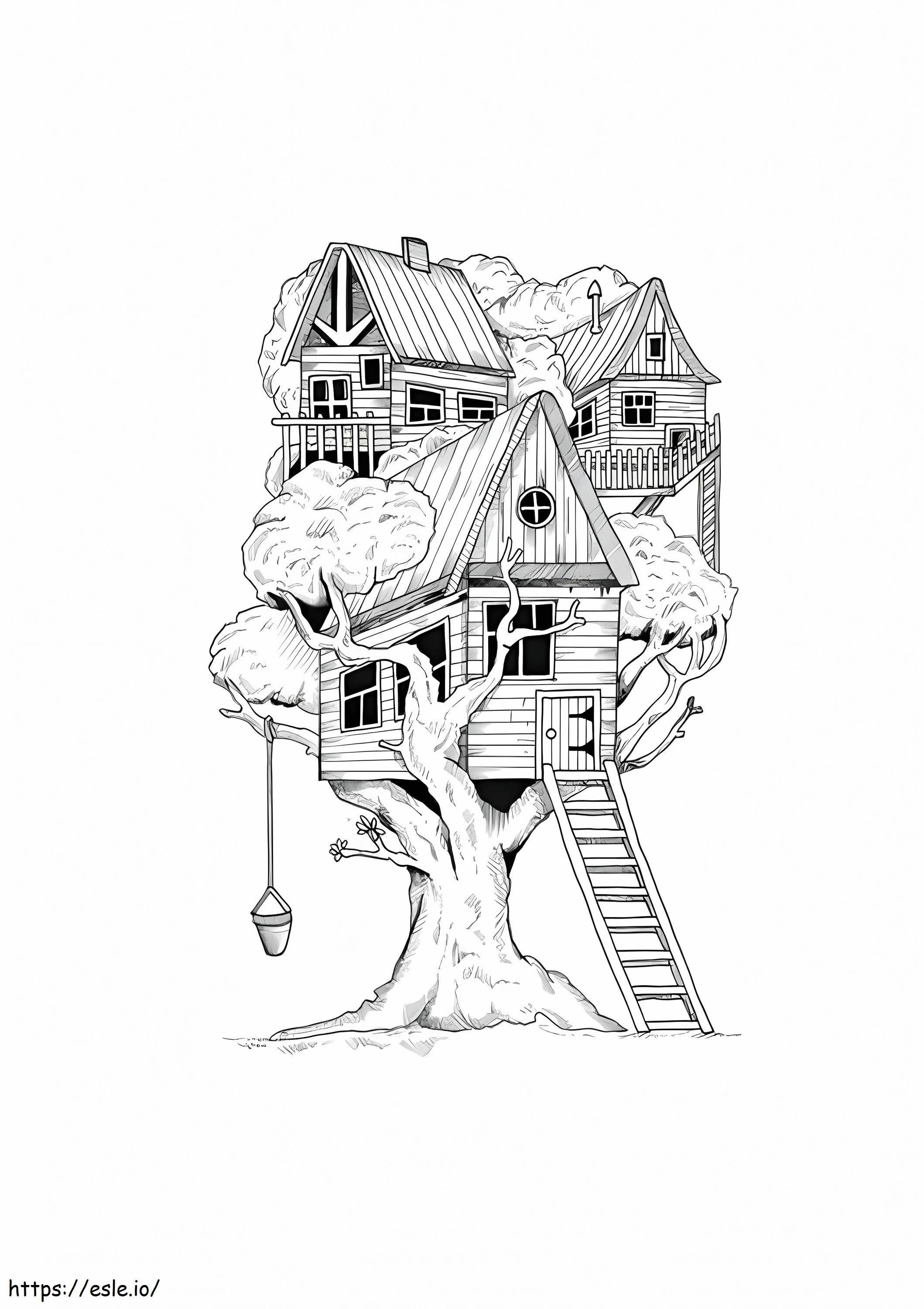 1560154732 Casa na Árvore A4 para colorir