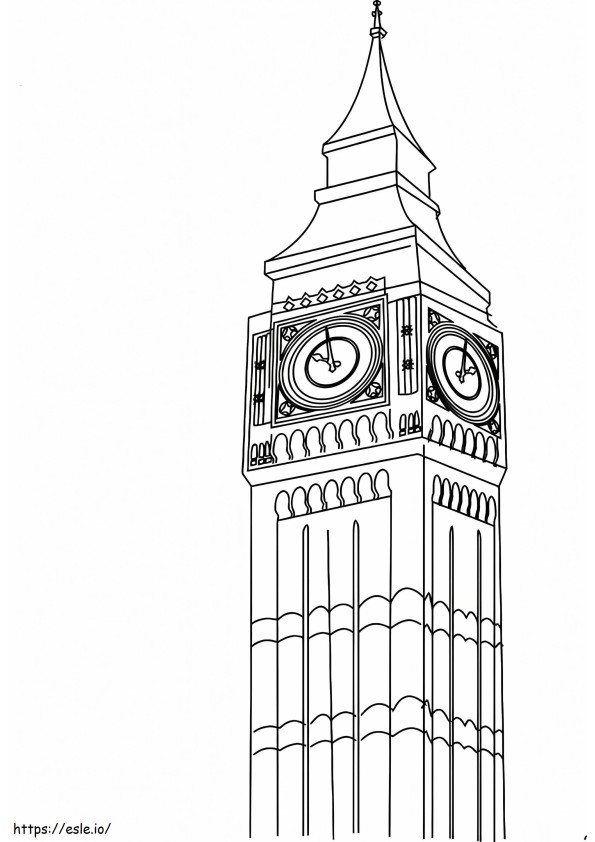 Coloriage Tour de l'horloge de Big Ben à imprimer dessin