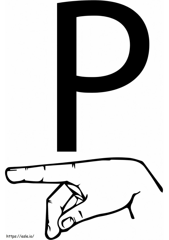 Letter P-hand kleurplaat