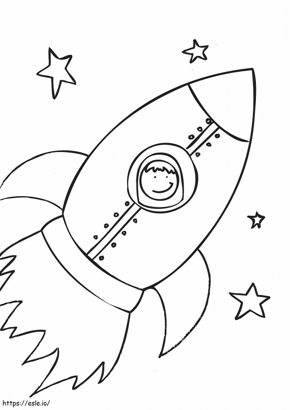 People On A Rocket coloring page