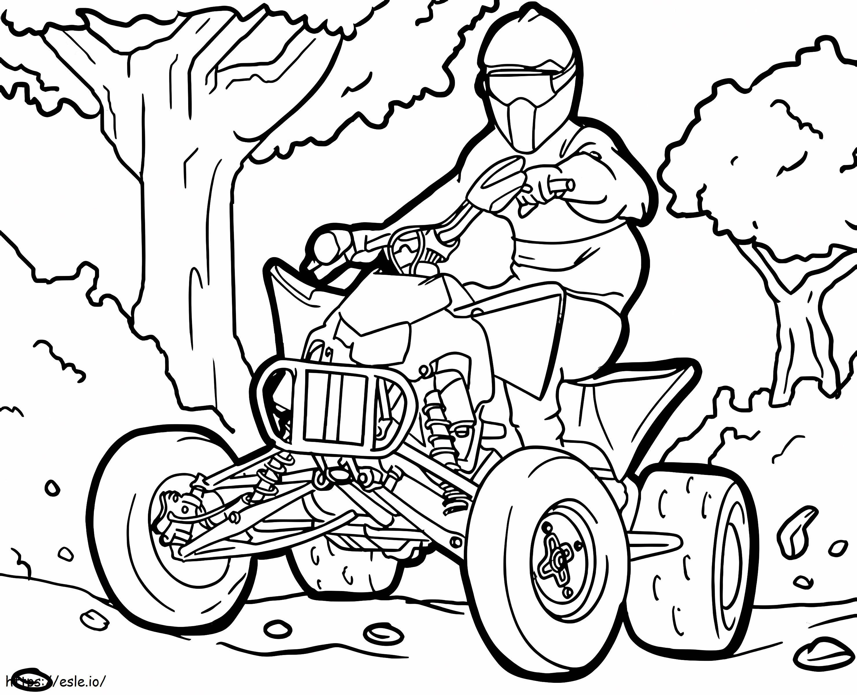 Driving ATV coloring page