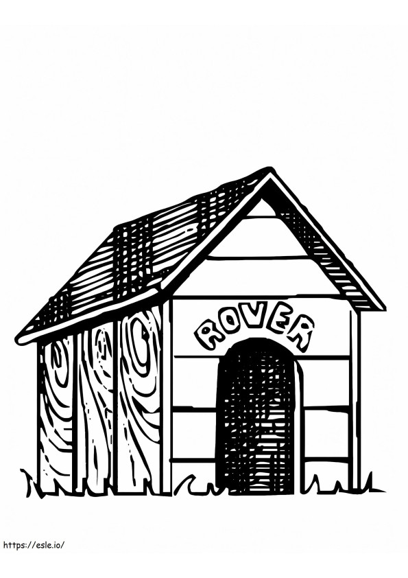 Free Dog House coloring page