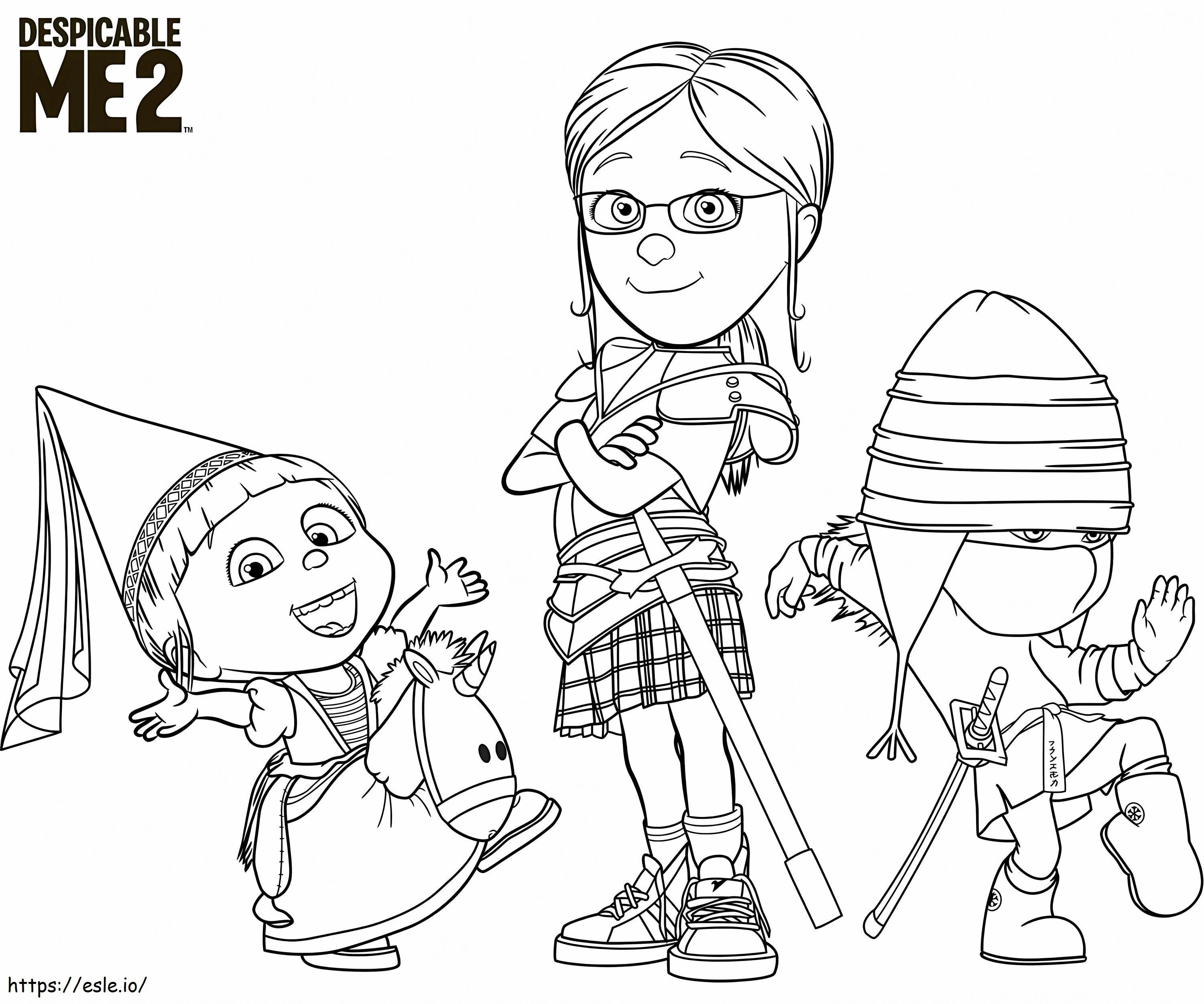 Kids From Despicable Me 2 coloring page