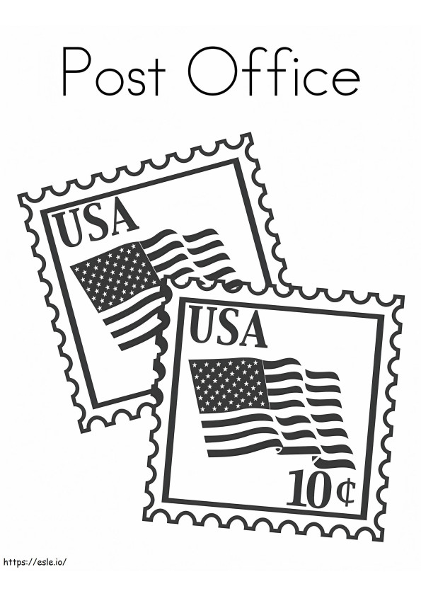 USA bélyegző kifestő