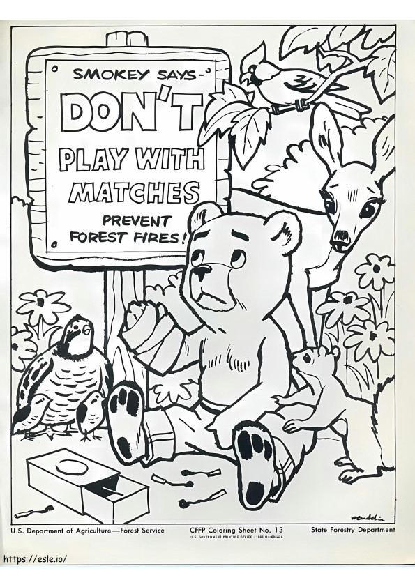 Smoky Bear Boy coloring page