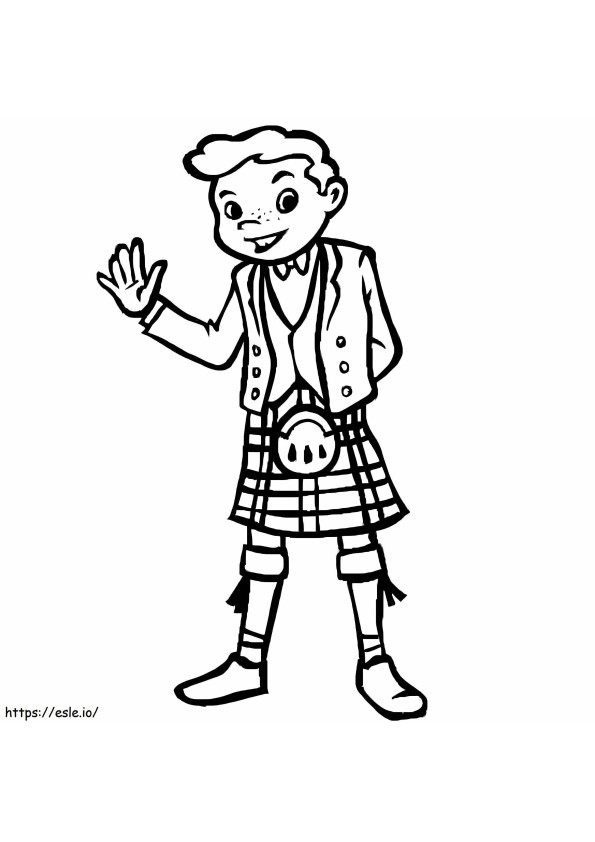 Ein schottischer Junge ausmalbilder