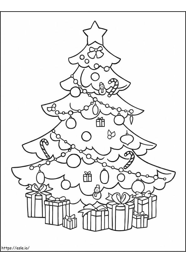 Grande árvore de Natal para colorir