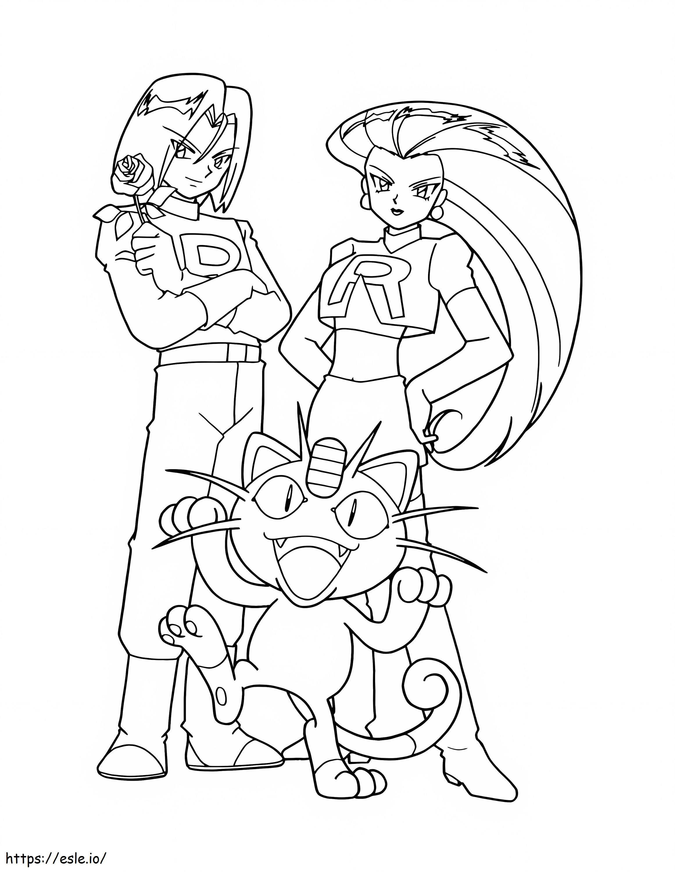 Personagens da Equipe Rocket para colorir