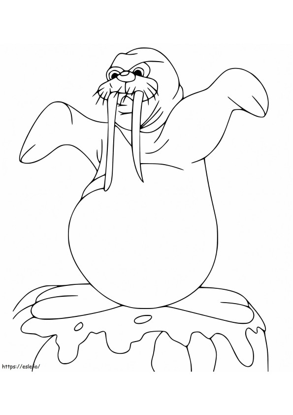 Kung Fu Walrus coloring page