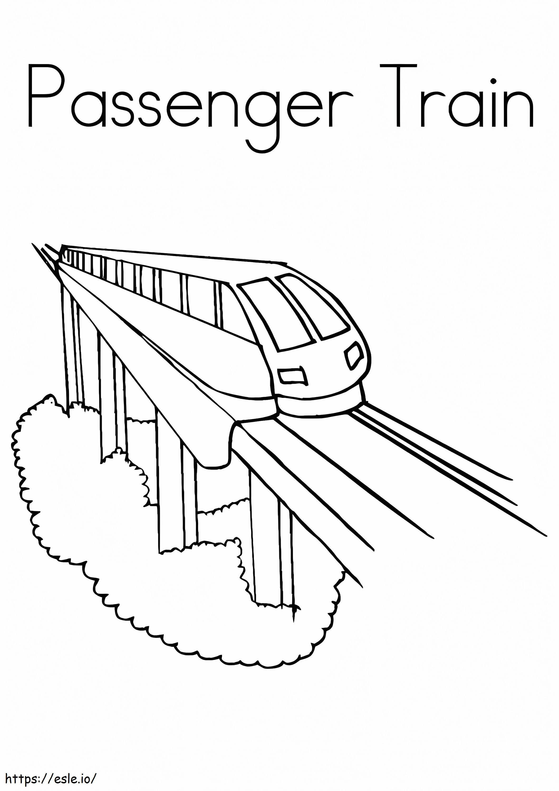 Treno passeggeri da colorare