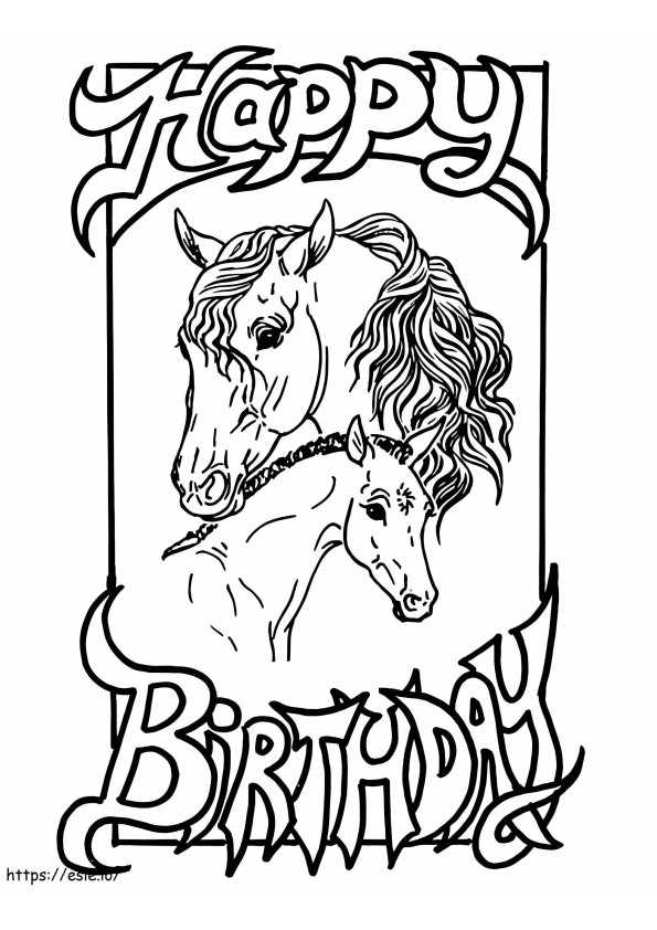 お誕生日おめでとう馬 ぬりえ - 塗り絵
