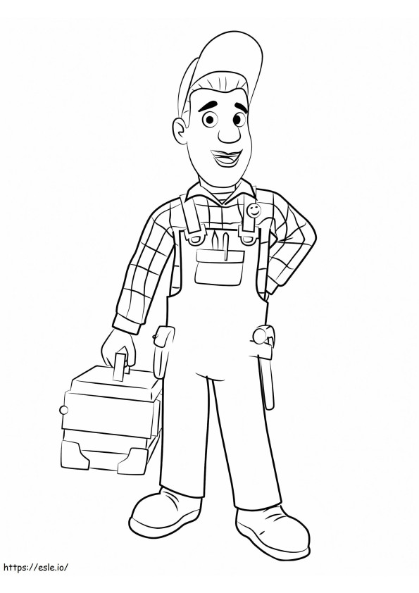 Mike Flood With Toolbox coloring page
