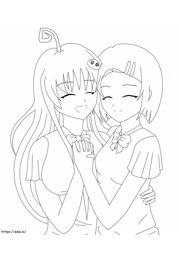 Anime Best Friends coloring page
