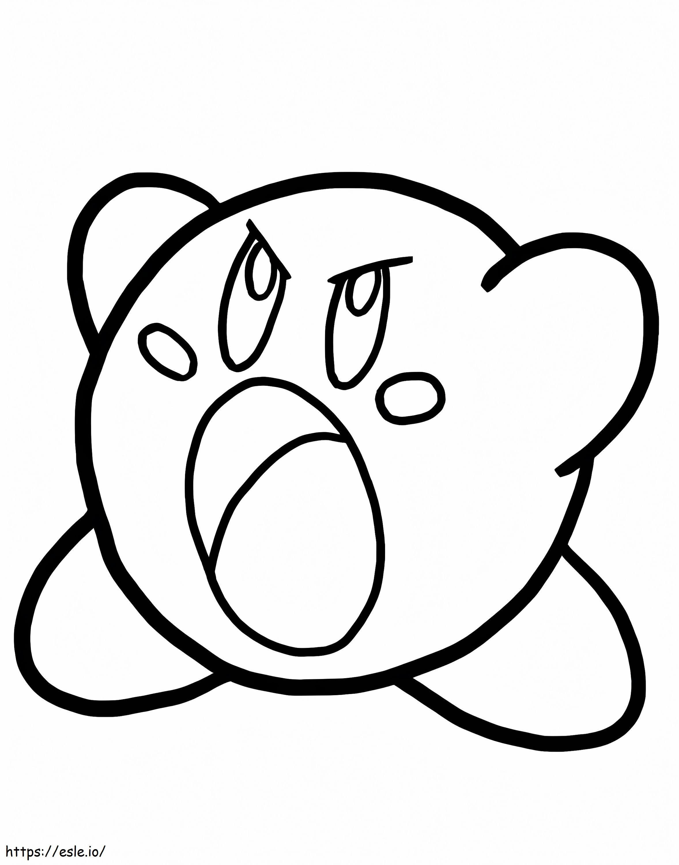 Kirby enojado para colorear