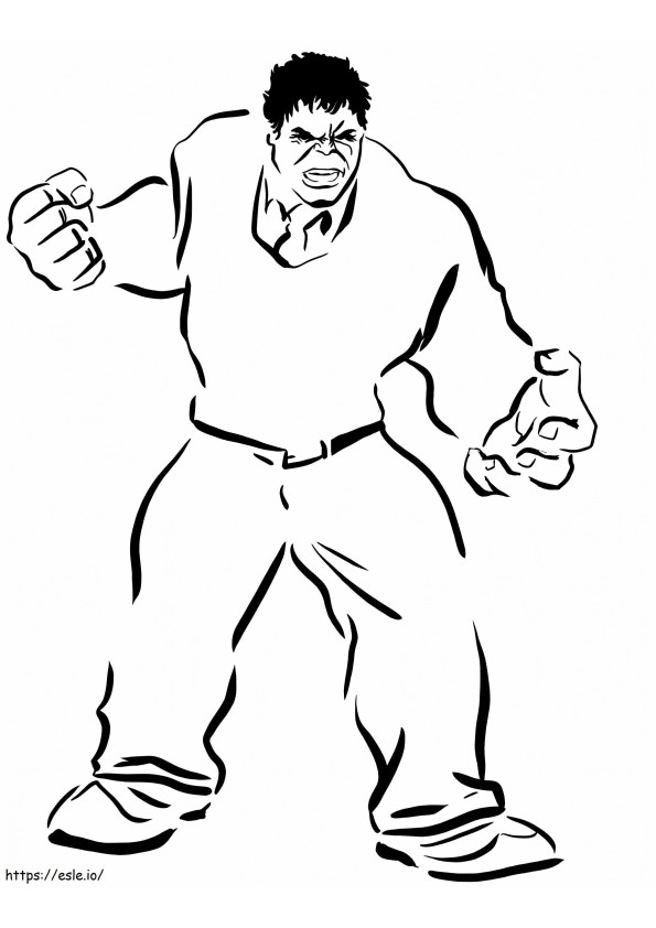 Coloriage Hulk avec des vêtements à imprimer dessin