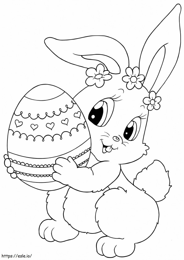 Coloriage Lapin de Pâques mignon à imprimer dessin