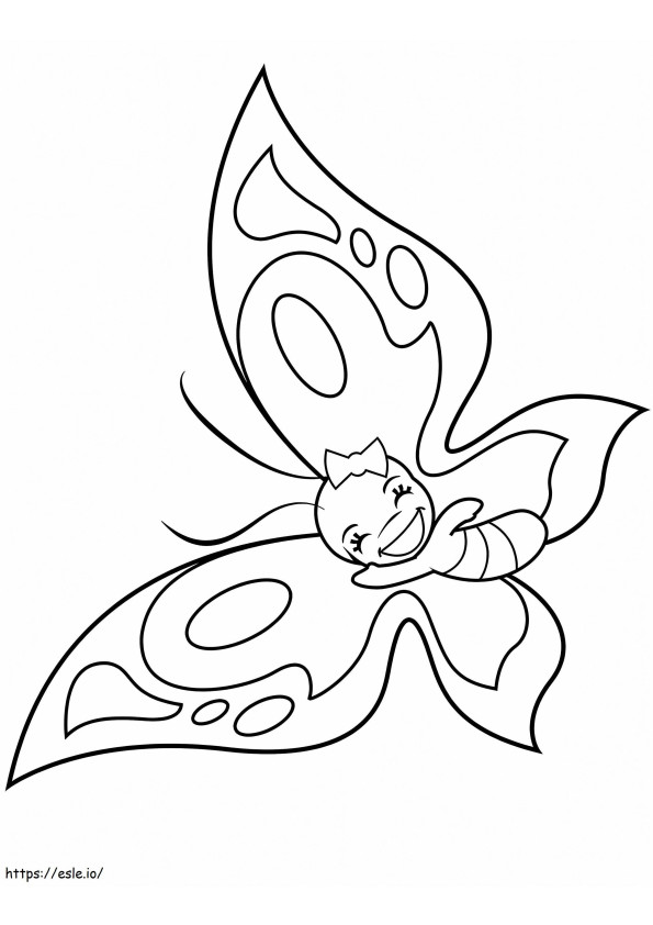 Cute Flying Butterfly coloring page