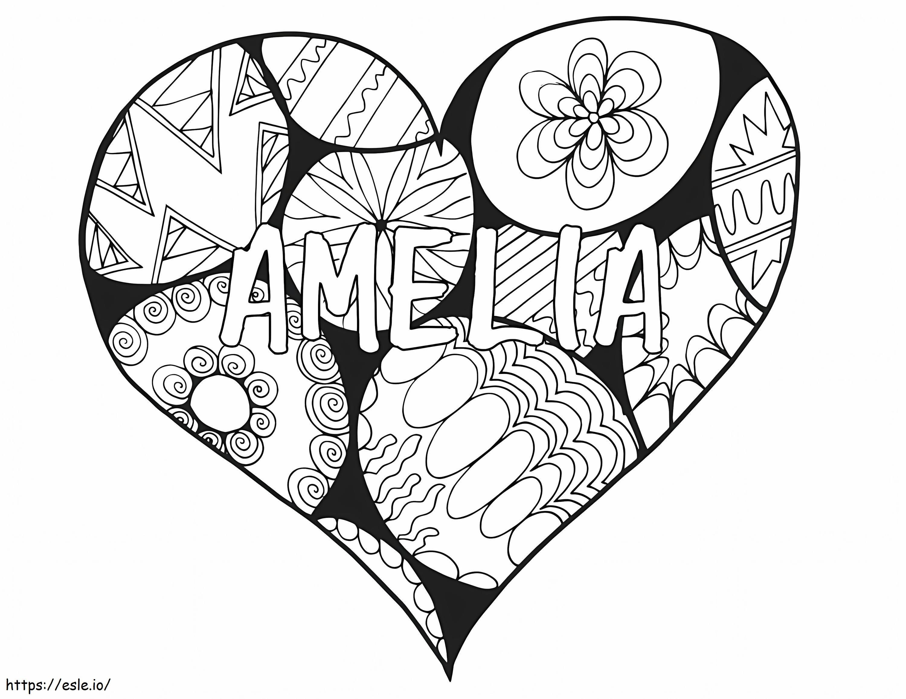 Zentangle Coração Amélia para colorir