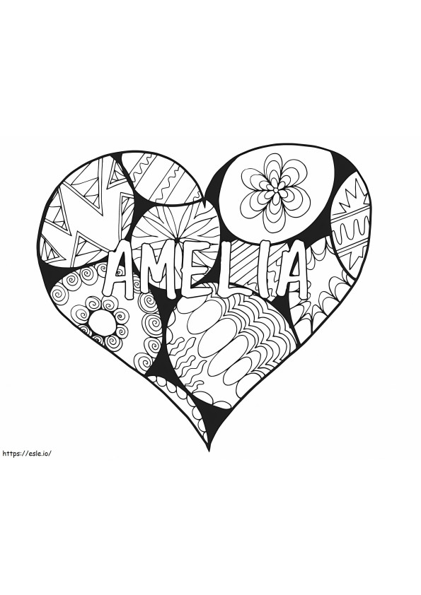 Coloriage Zentangle Coeur Amélia à imprimer dessin