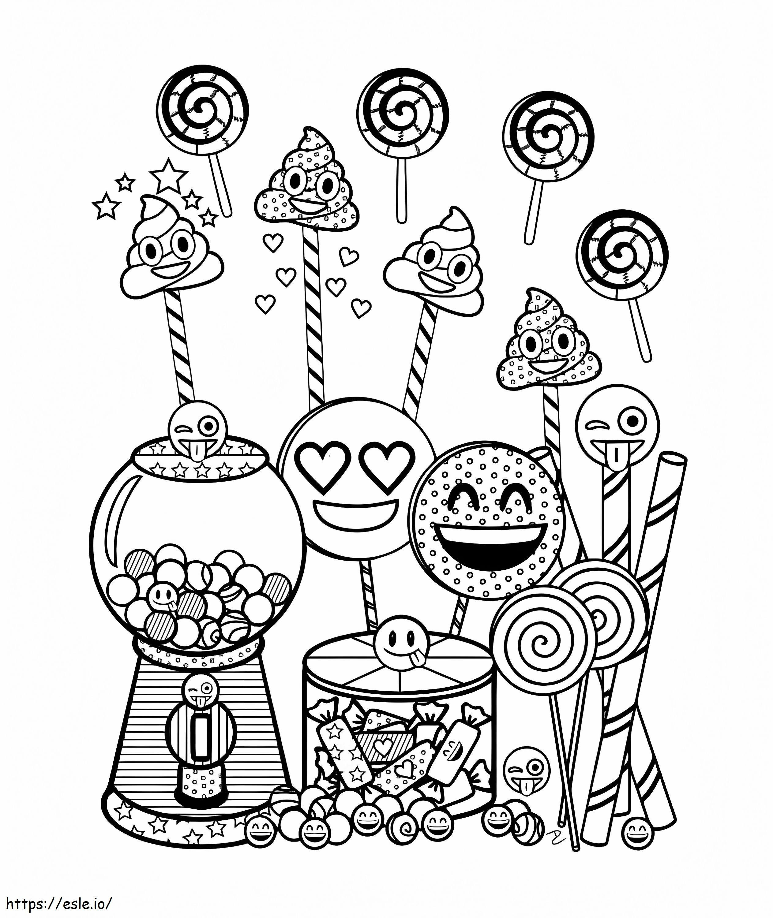 Birthday Party Emojis coloring page