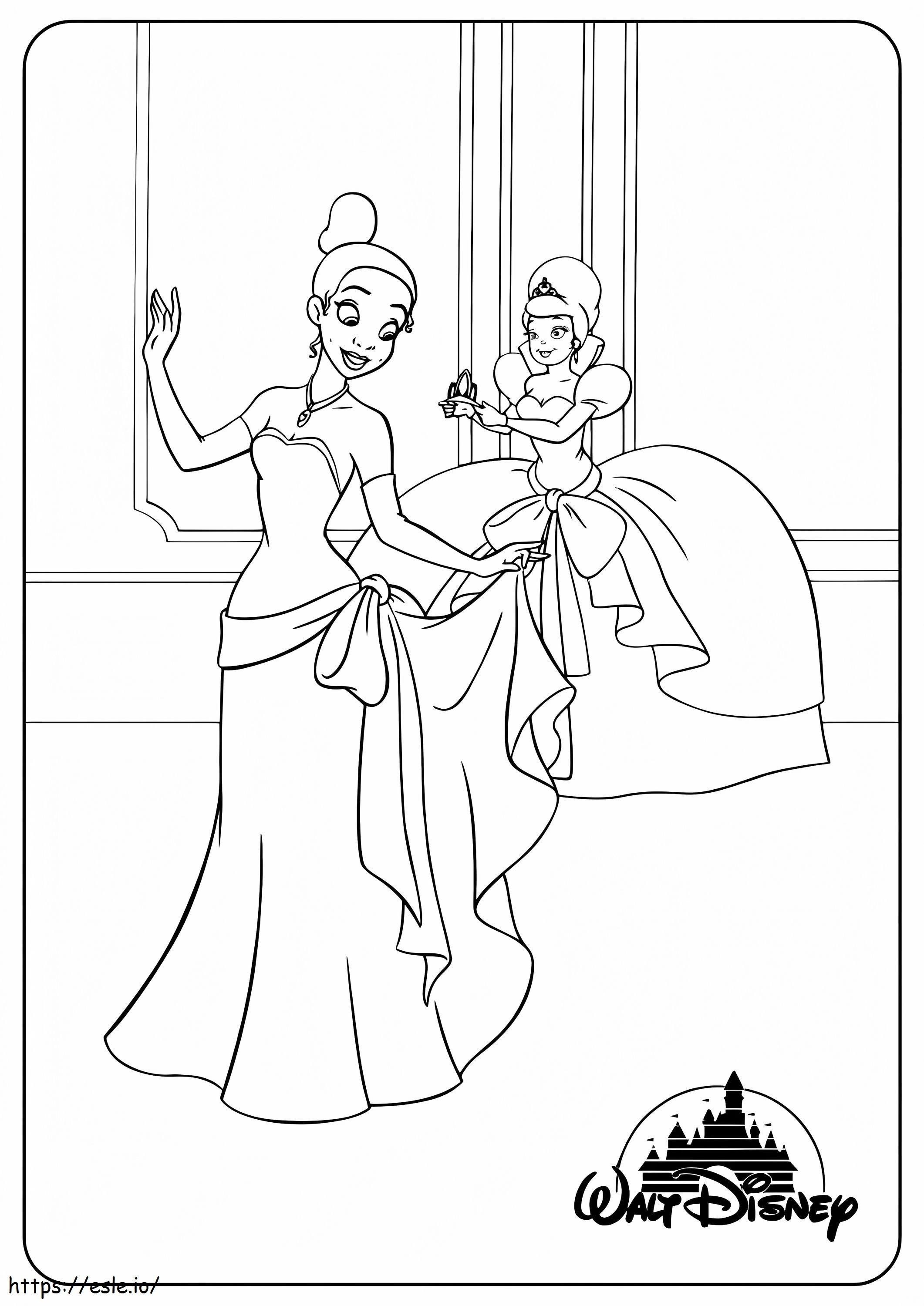 Charming Princess Tiana 1 coloring page