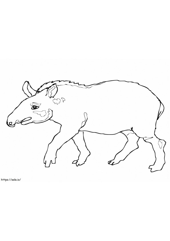Coloriage Tapir brésilien à imprimer dessin