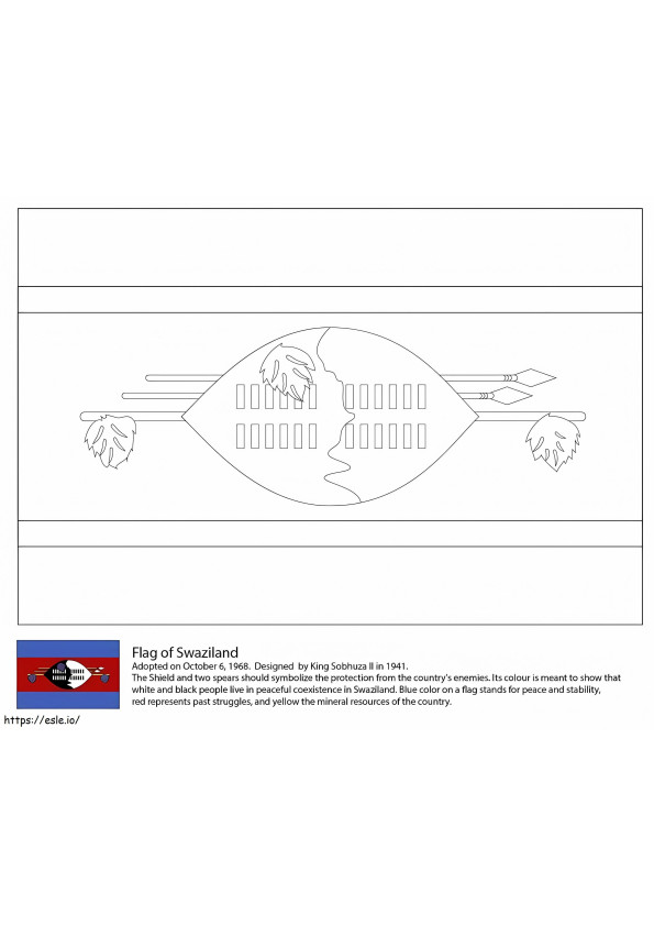 1598832922 Bandiera dello Swaziland da colorare