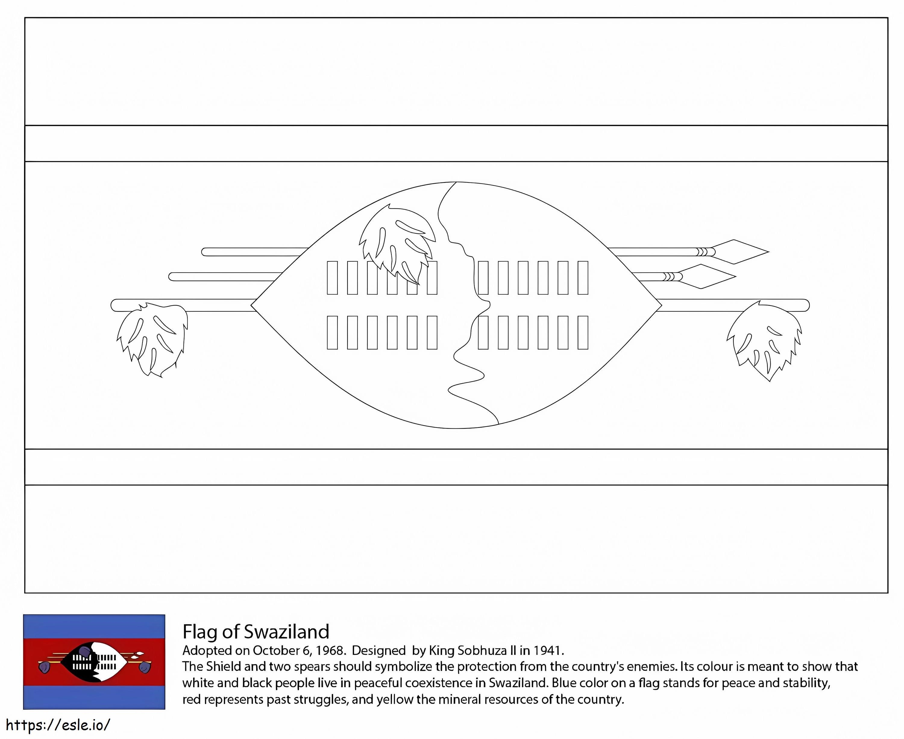 1598832922 Flag Of Swaziland coloring page