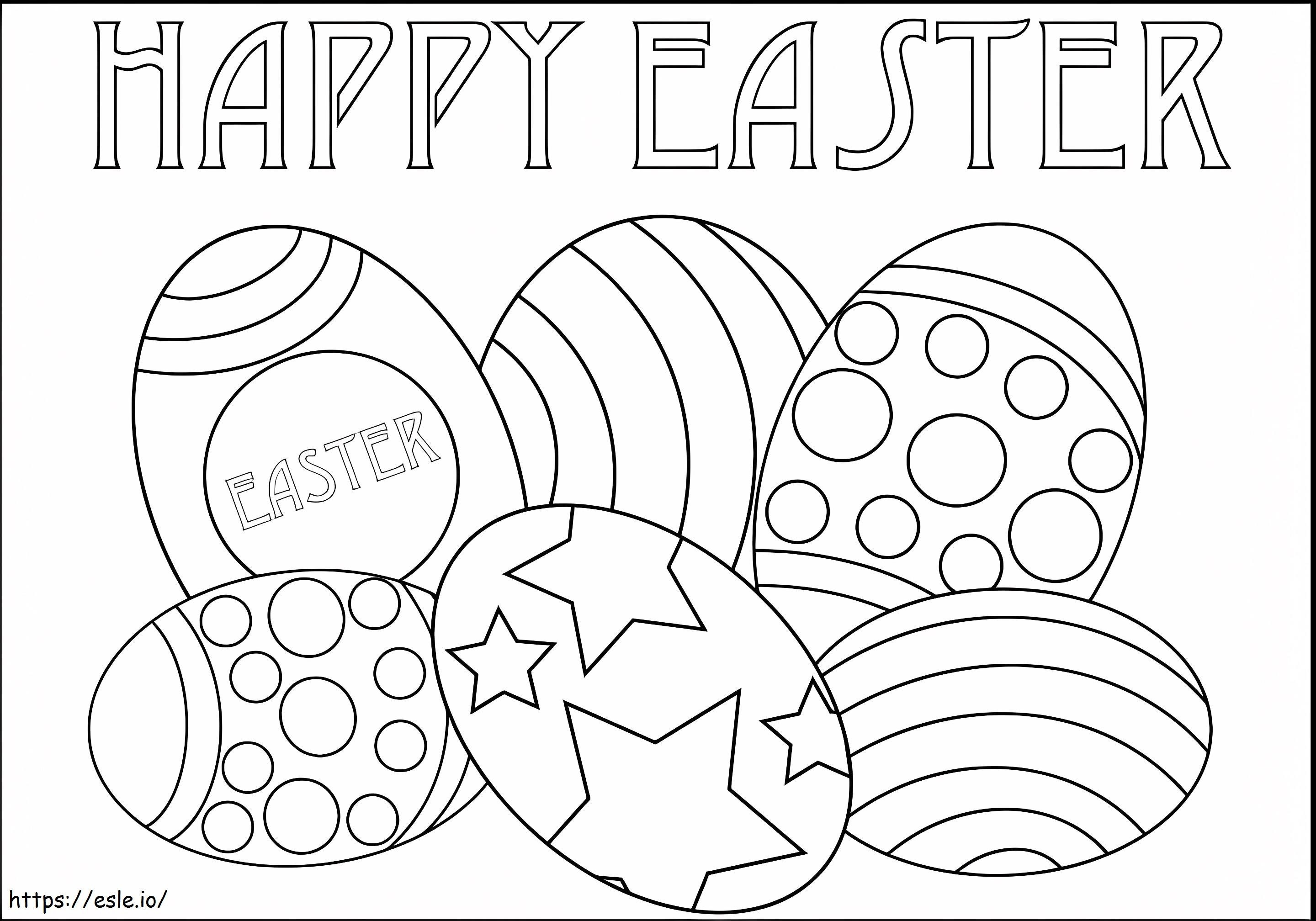 Coloriage Joyeux oeuf de Pâques à imprimer dessin