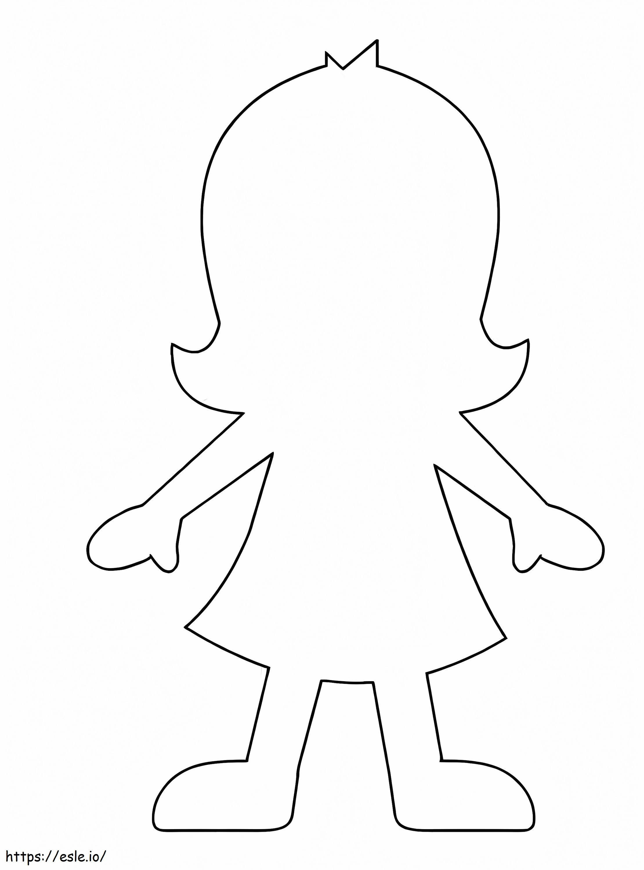 Esquema da Pequena Nina Persona para colorir