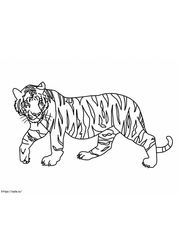 Simpele tijger kleurplaat