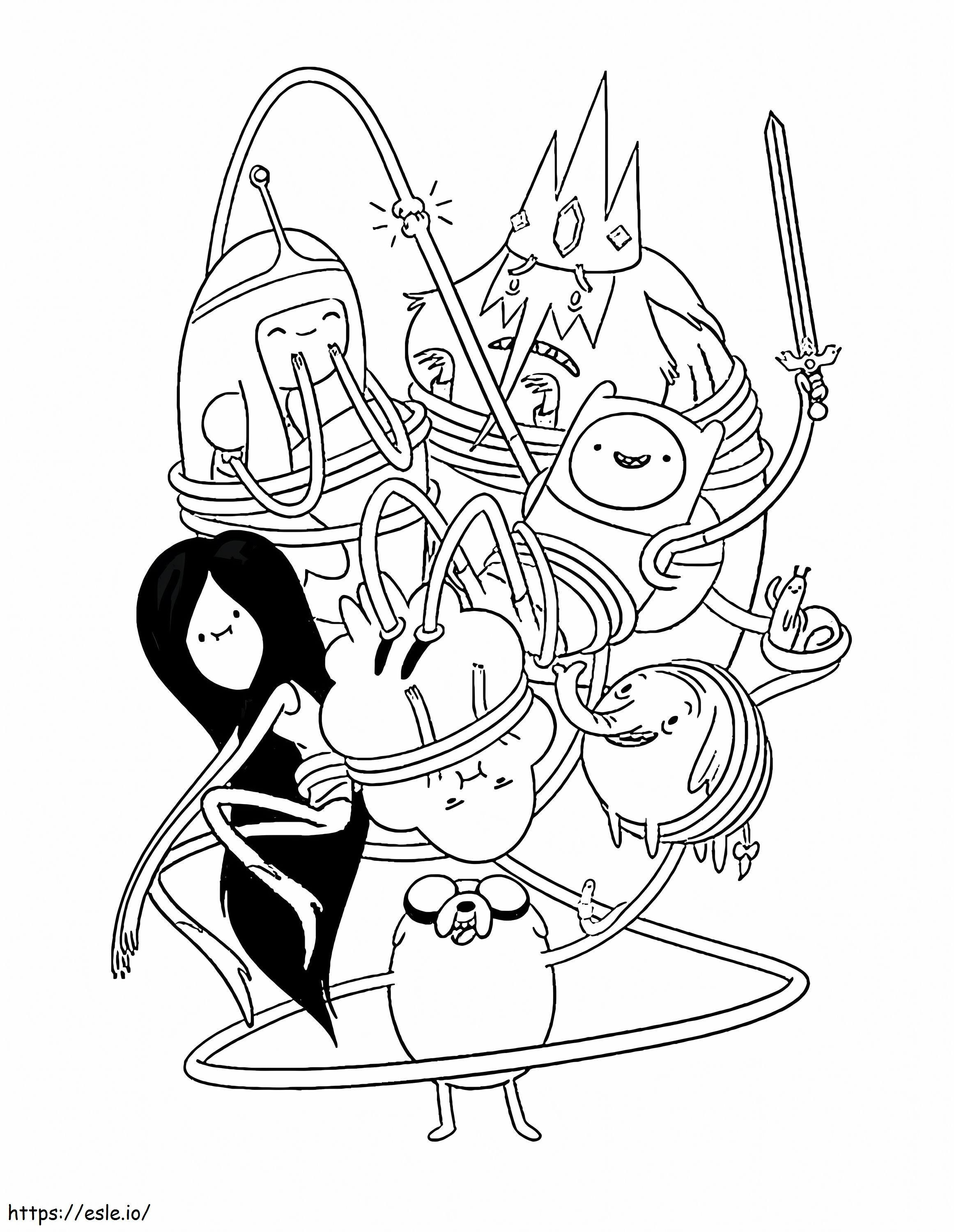 Simple Characters Adventure Time coloring page