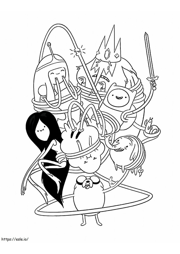 Coloriage Personnages simples Adventure Time à imprimer dessin