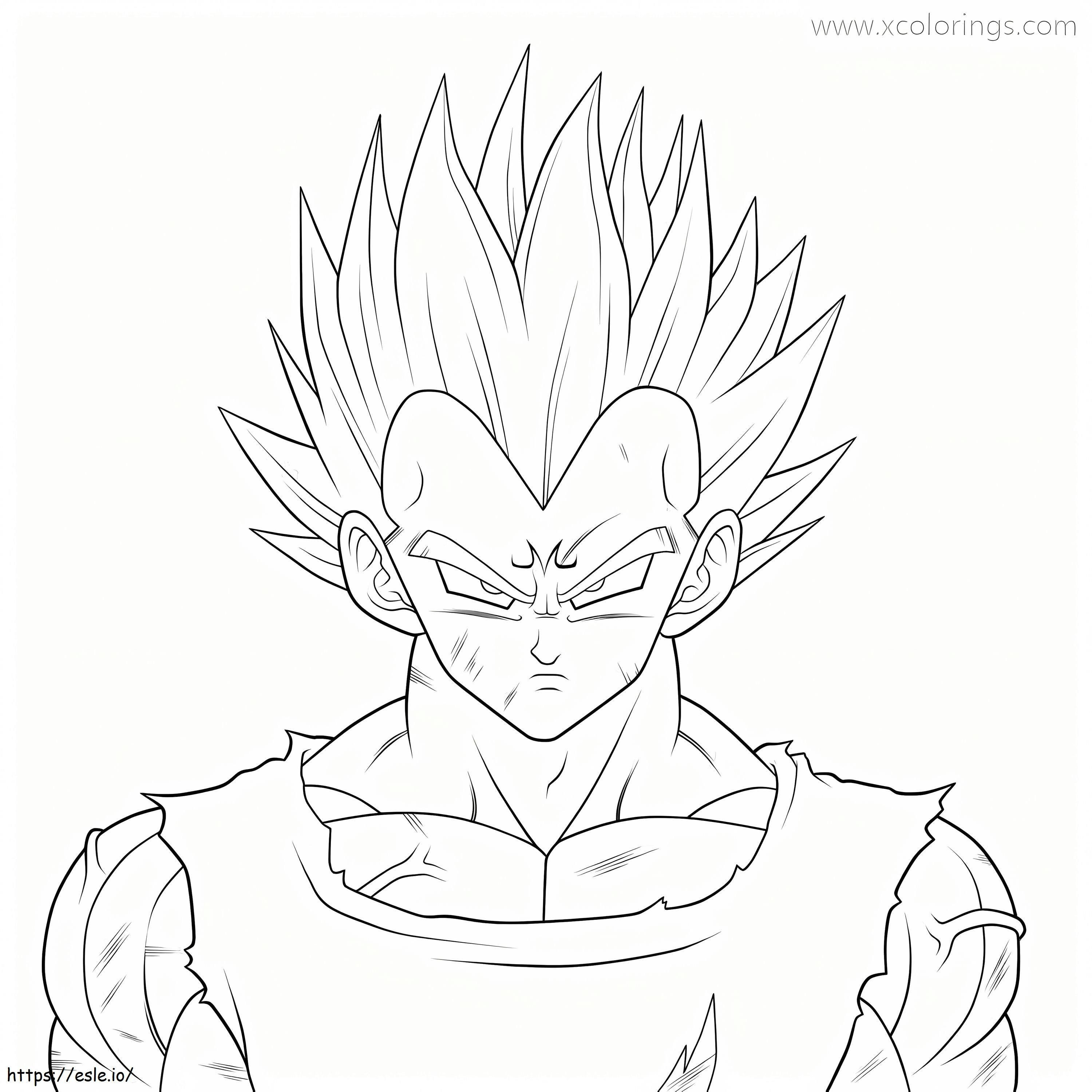 Angry Vegeta Face coloring page