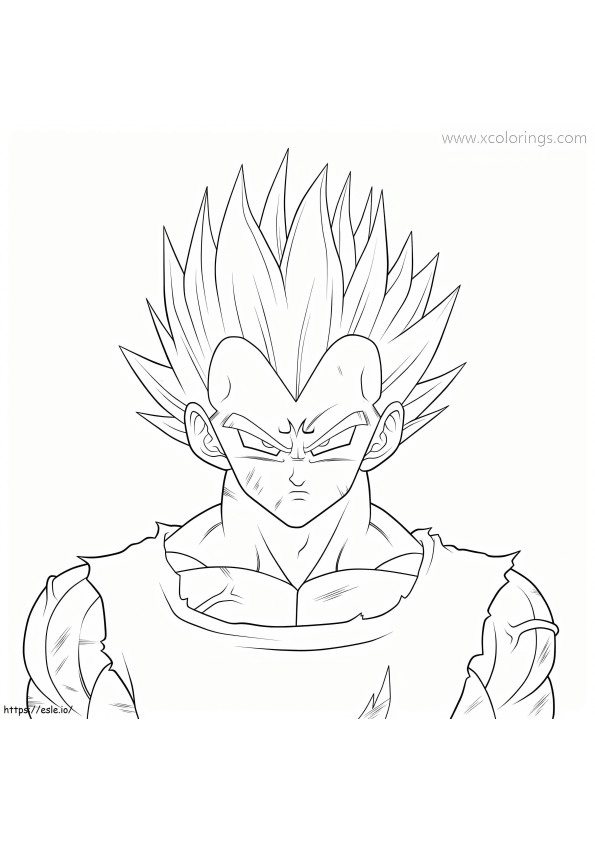 Angry Vegeta Face coloring page