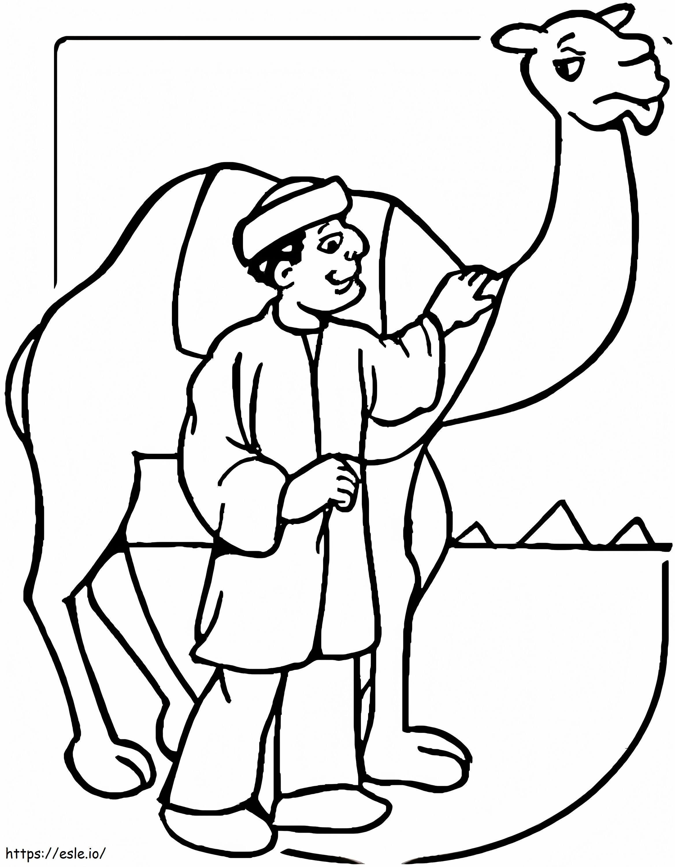 Wielbłąd I Egipcjanin kolorowanka