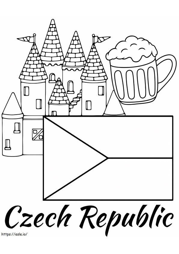 Coloriage République tchèque 1 à imprimer dessin