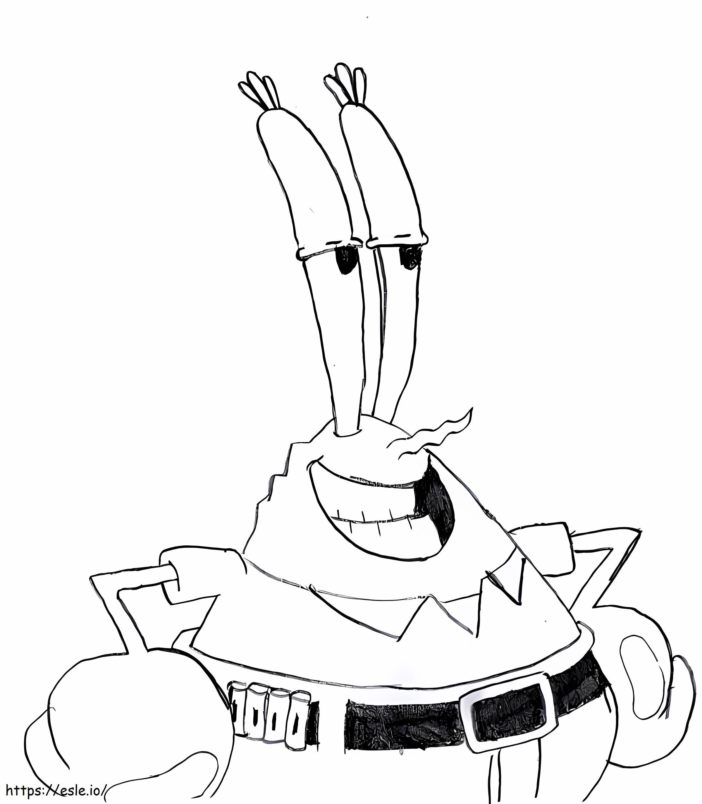 Face Mr. Krabs coloring page
