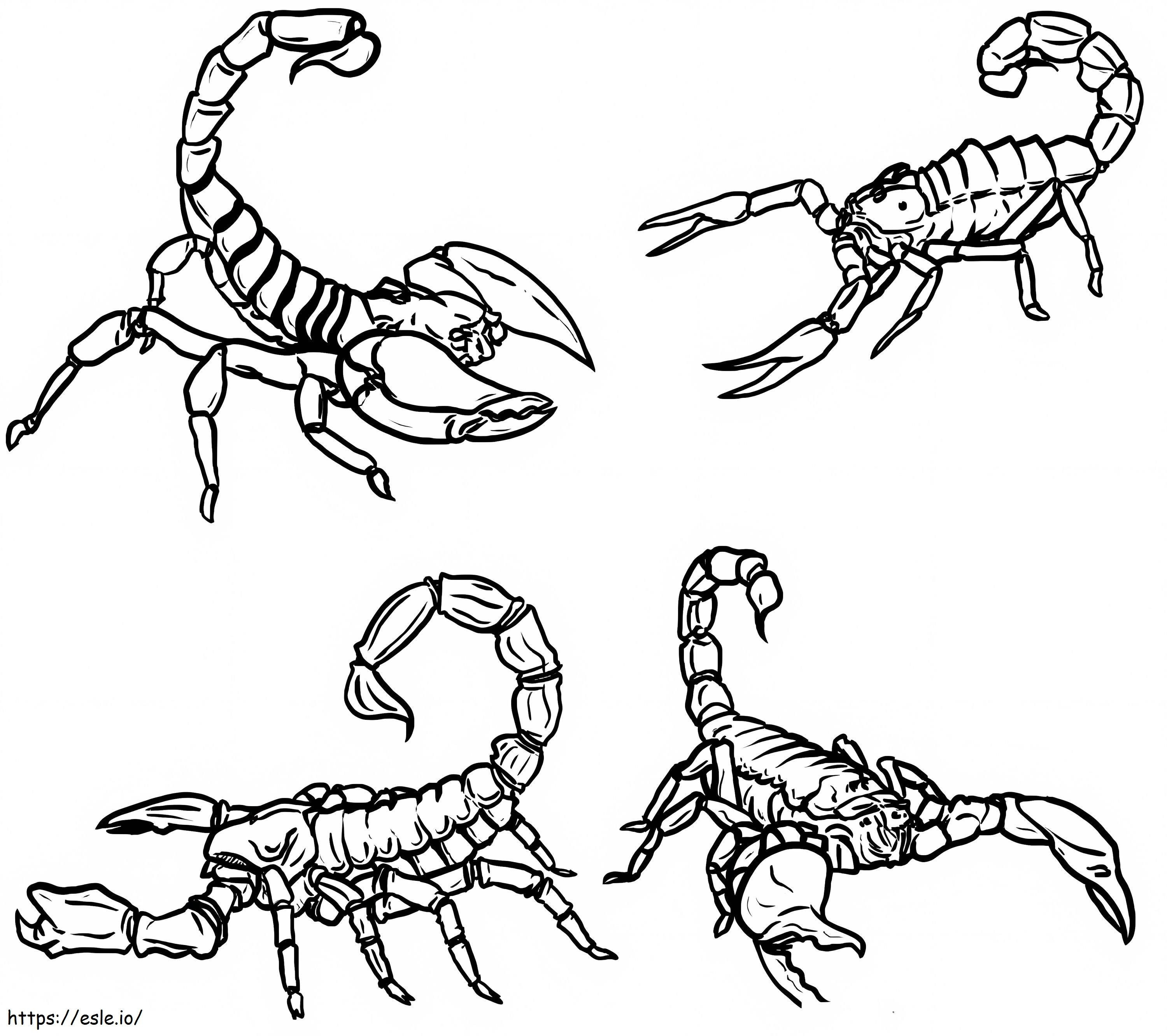 Scorpionii de colorat