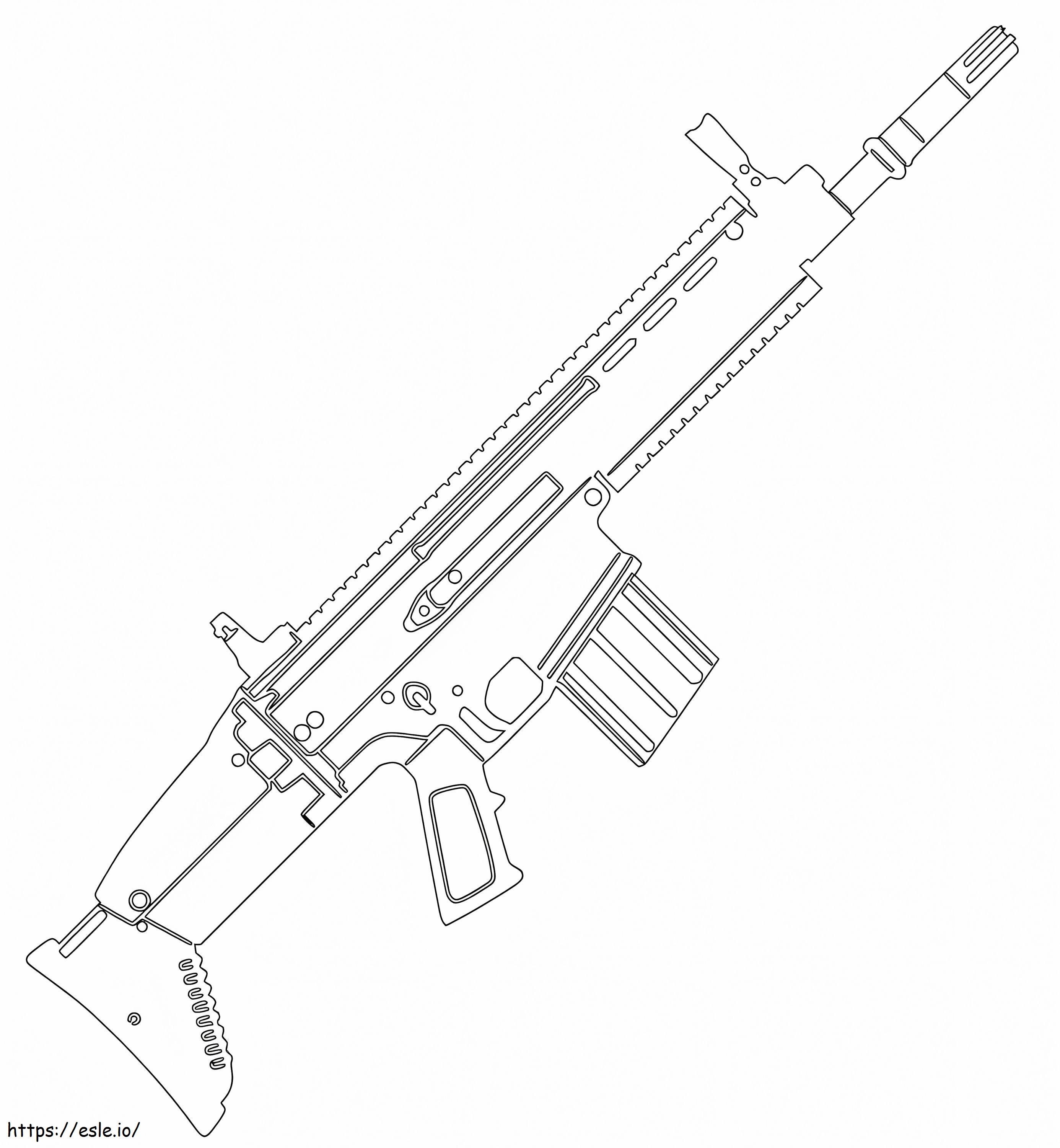 FN SCAR Assault Rifle coloring page
