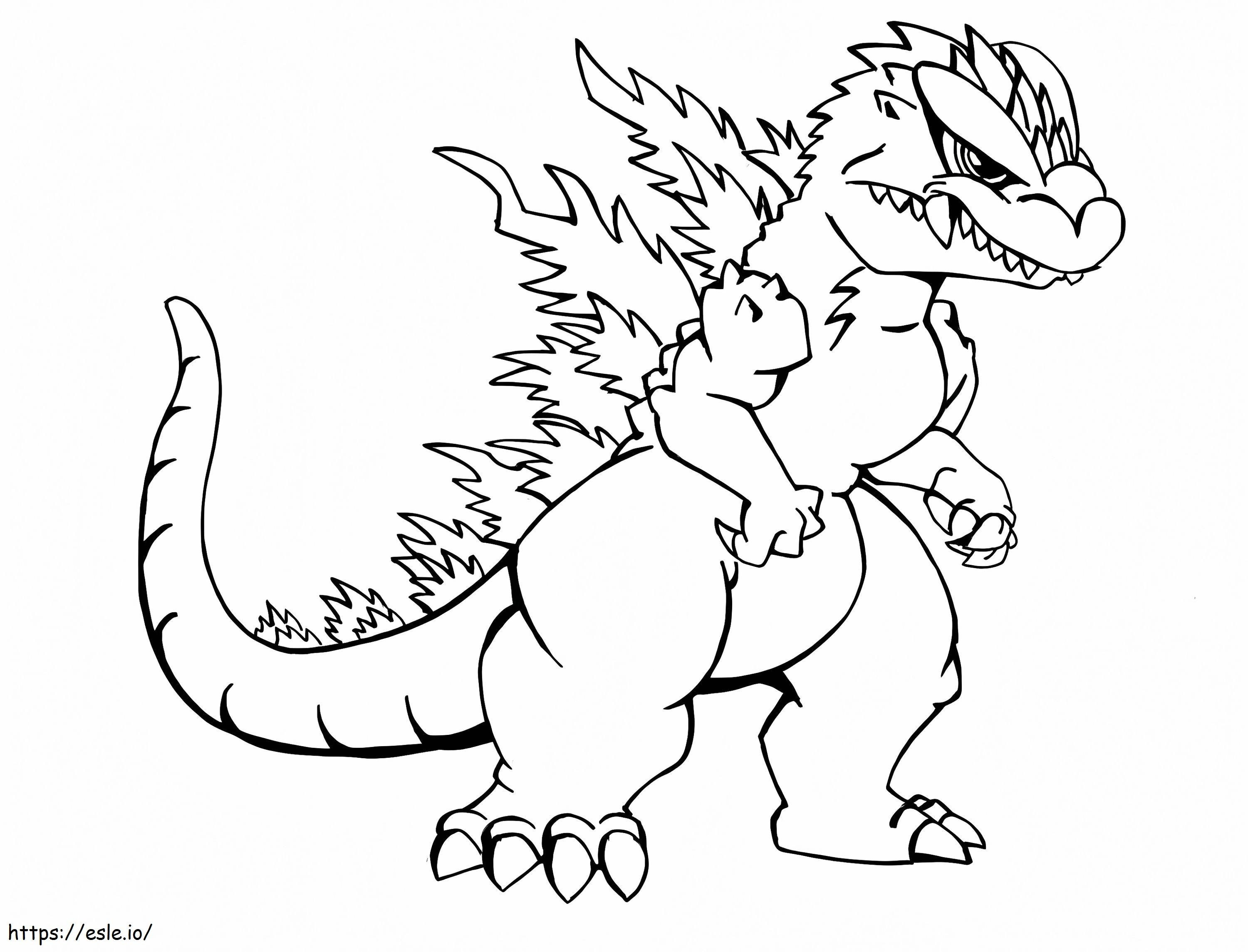 Little Godzilla coloring page