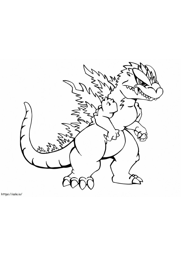 Coloriage Petit Godzilla à imprimer dessin