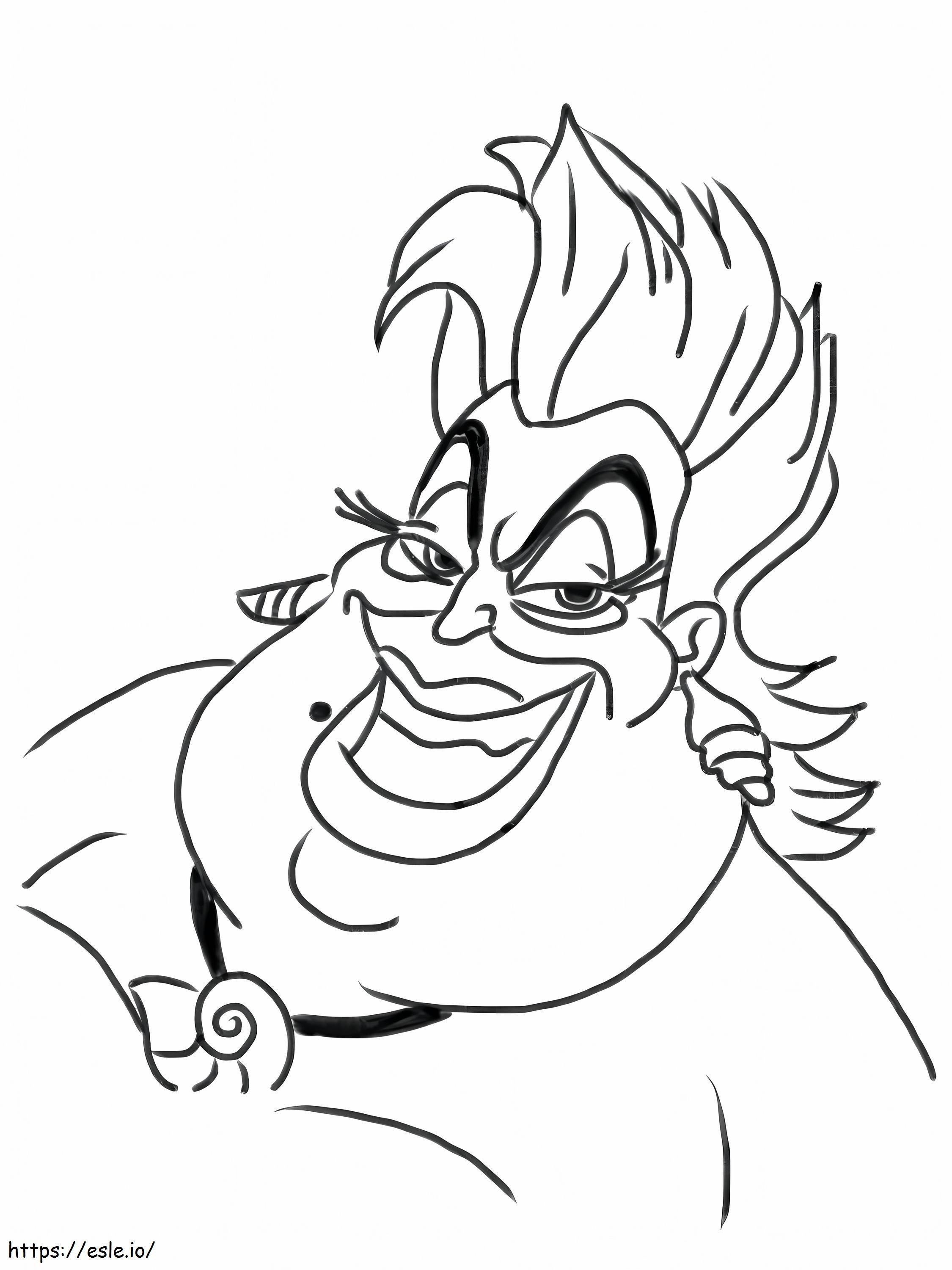 Coloriage Maléfique Ursula souriante à imprimer dessin