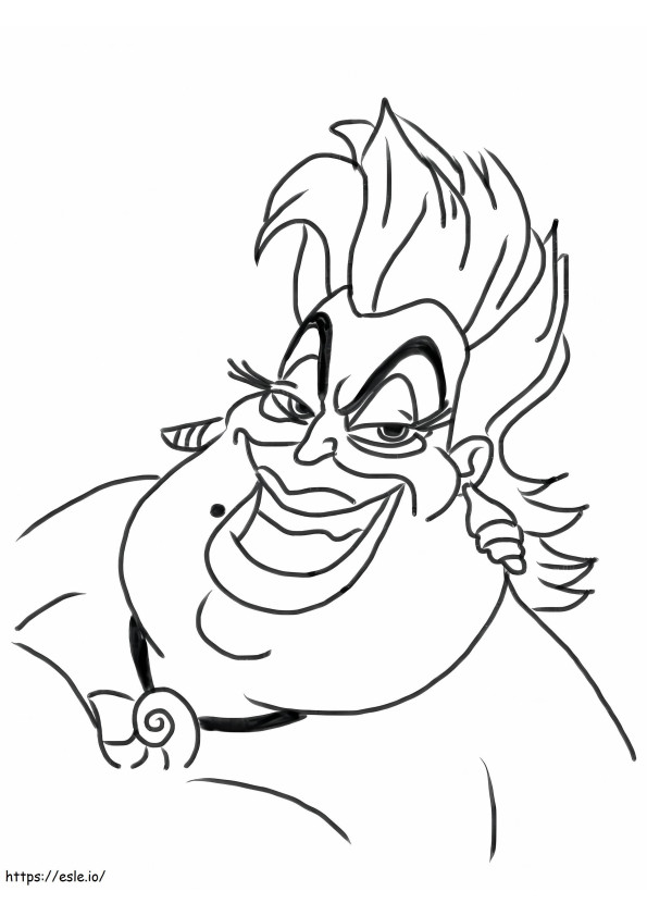 Coloriage Maléfique Ursula souriante à imprimer dessin
