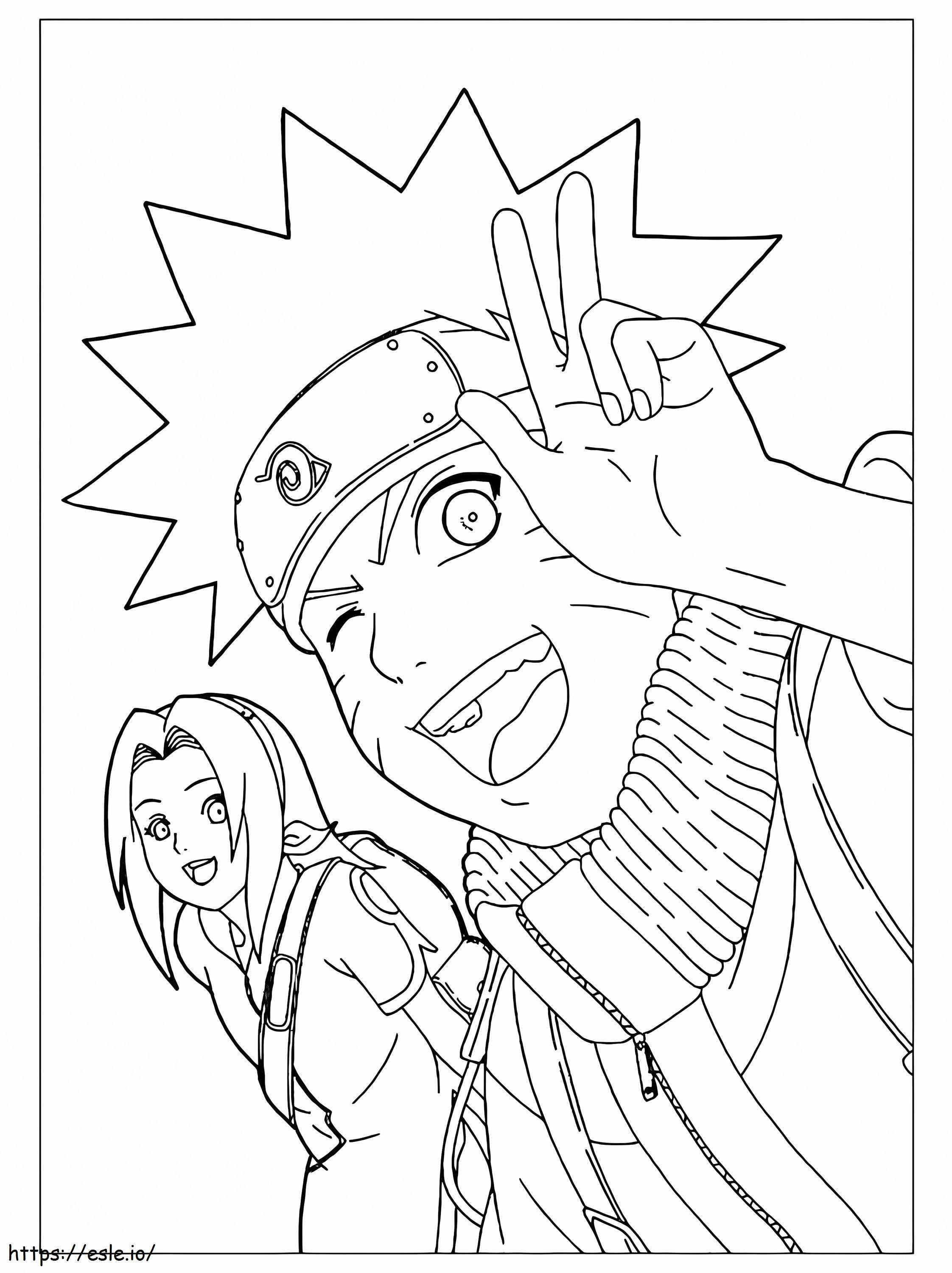 Coloriage Naruto et Sakura 766X1024 à imprimer dessin