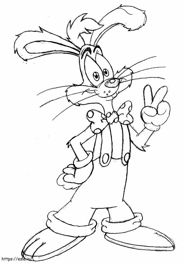 Afdrukbare Roger Rabbit kleurplaat kleurplaat