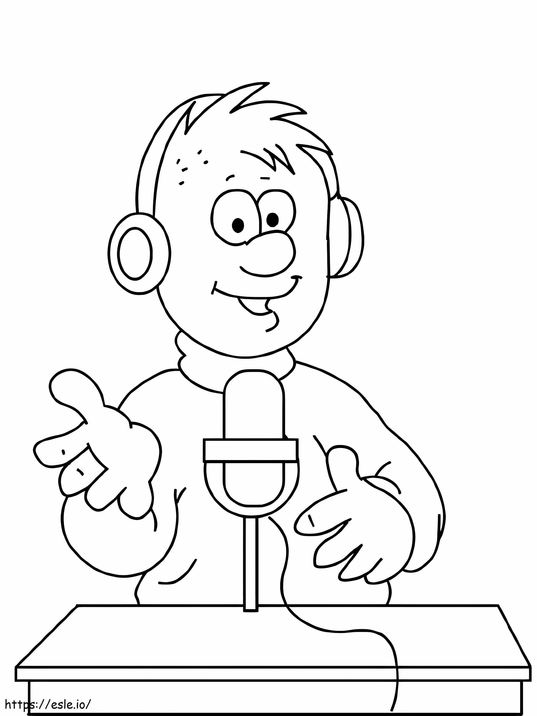 Radio Announcer coloring page