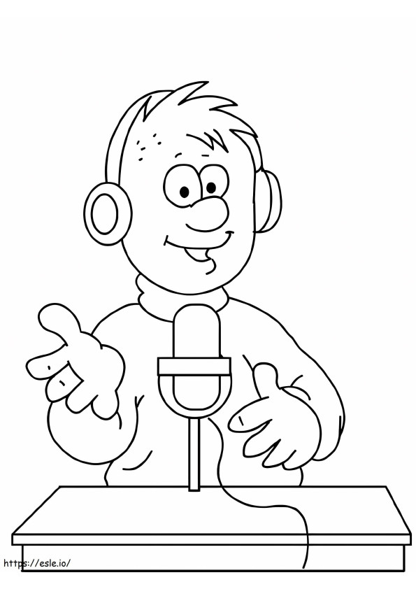 Radio Announcer coloring page