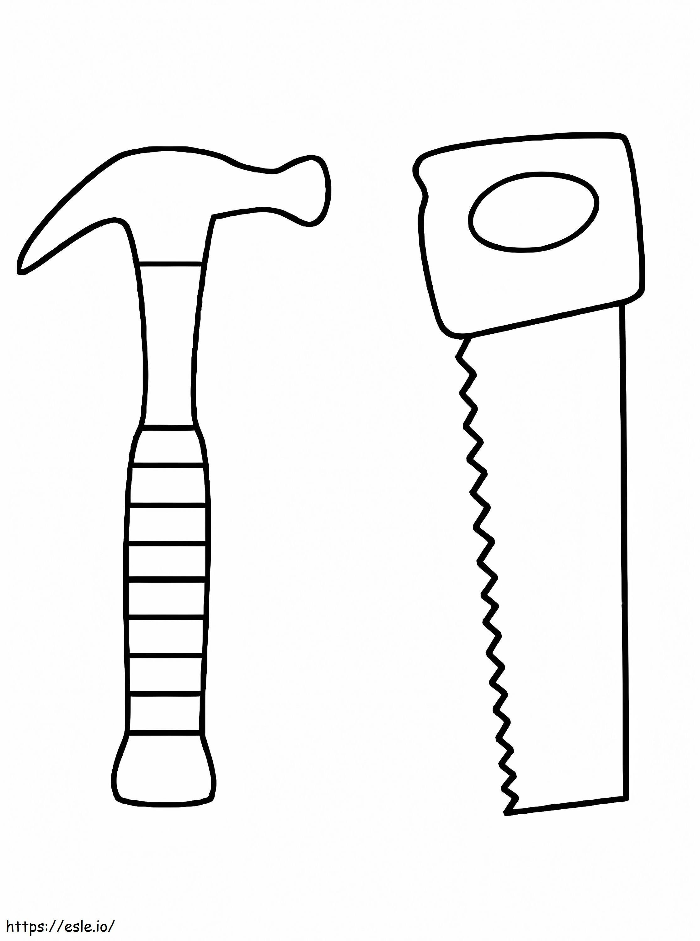 Hammer und Säge ausmalbilder